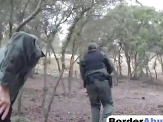 Pretty teen pussy filled by border guard big dick